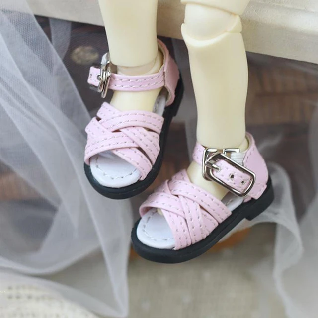 BJD shoes leather shoes sandals for 1/4 1/6 BJD doll shoes doll accessories cross line style bjd shoes 6