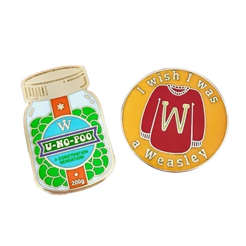 

Weasley Brother Joke Shop Poo Sweater Enamel Pin Set If you'd give anything to help out at Wizard Wheezes this pin is for you!