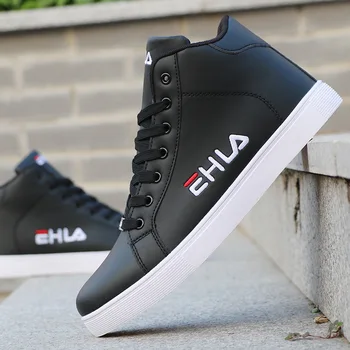 

Fashion High Top Men Sneakers 2019 Autumn Mens Casual Shoes Man Shoes Winter High Quality Comfortable Waterproof Leather Boots