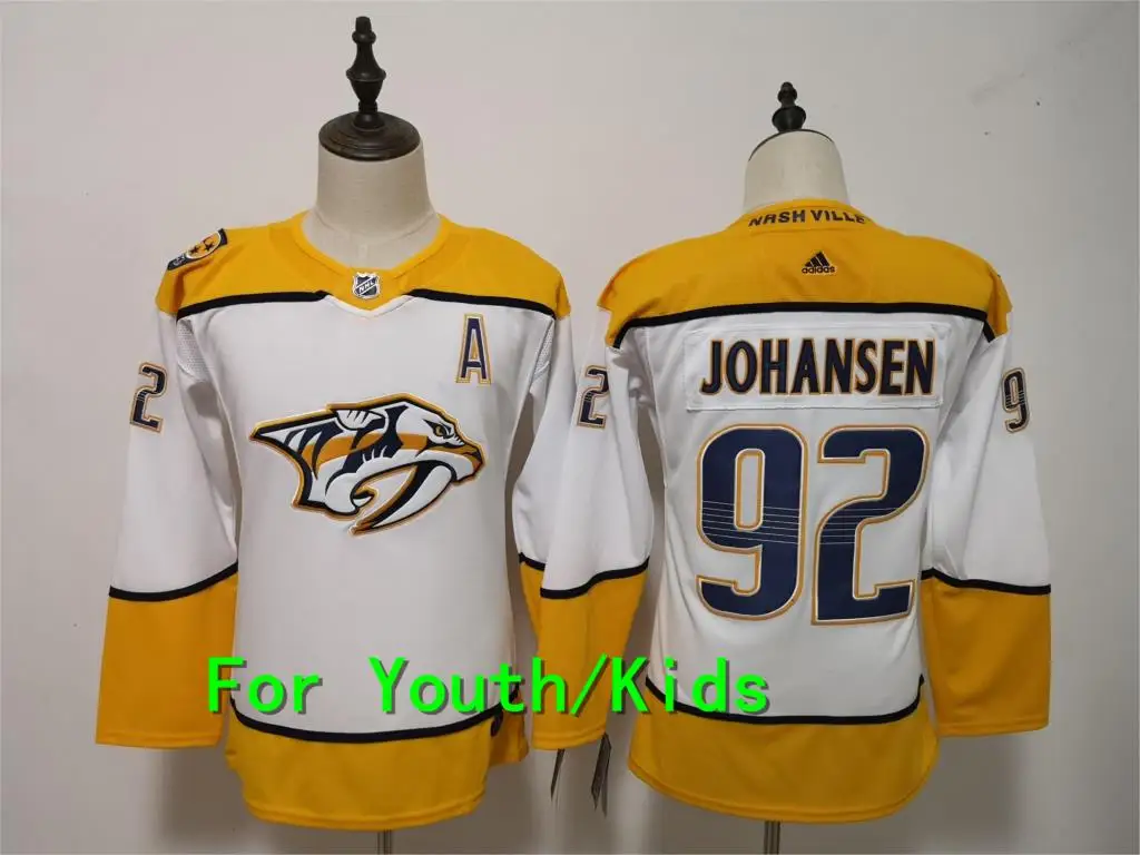 Молодежная вышивка прошитая Nashville#76 PK Subban 35 Pekka Rinne 9 Filip Forsberg 59 Roman Josi 92 Ryan Johansen детская футболка - Цвет: 6
