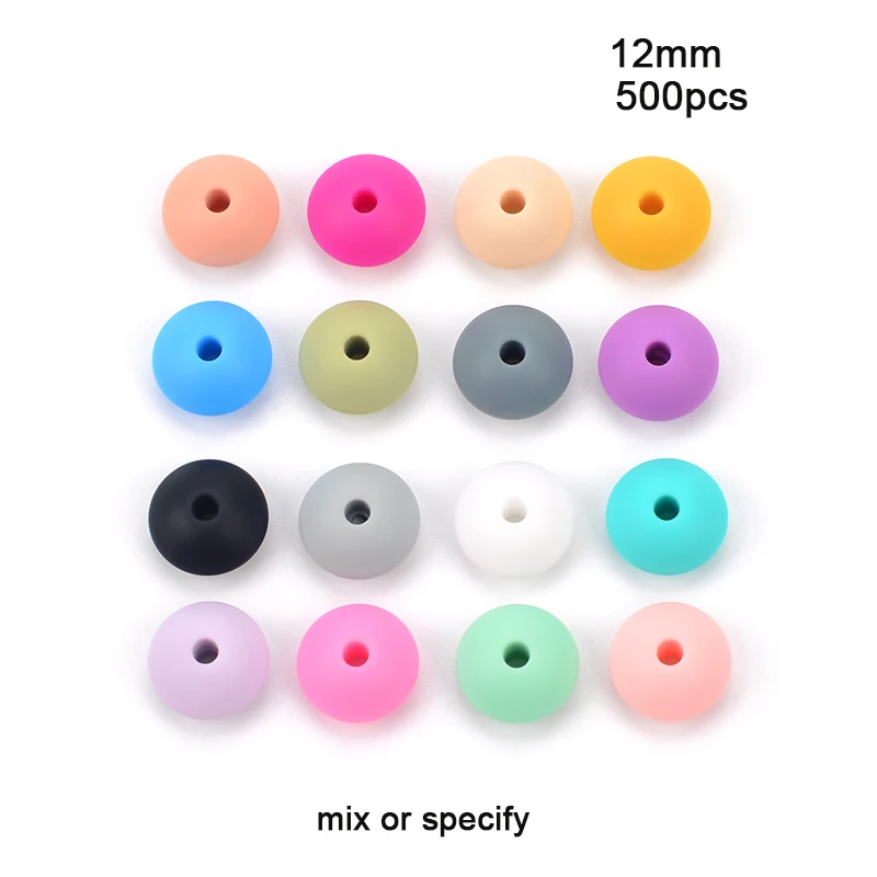 mix or choose LOFCA, 12 мм, 500 шт./лот, силиконовая чечевица, круглые бусины, Прорезыватель для зубов, детский прорезыватель, жевательный, BPA бесплатно, сделай сам, цепочка для соски, пищевой силикон - Цвет: mix or choose