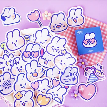 

45 pcs /Box Lovely Blue Rabbit DIY Adhensive Mini Diary Stickers Stationery Decorative Sticker