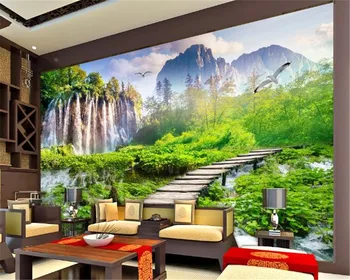 

Custom Photo 3d Wallpaper Waterfall Garden Landscape Background Wall Indoor TV Background Wall Decoration Mural Wallpaper