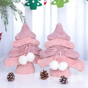 

Plush Mini Christmas Tree Desktop Ornaments Merry Christmas Party Decor #2S24