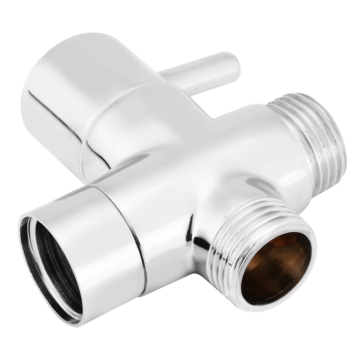 Mayitr Chrome Brass Bathroom Toilet Bidet G1/2" T-adapter Shower Diverter Valve 3 Way Shower Faucet Tee Connector Valve Tool
