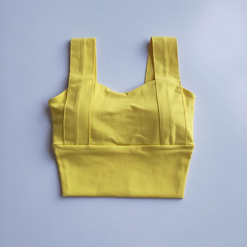 Peeli ударопрочный спортивный бюстгальтер для женщин, спортивный топ, пуш-ап бюстгальтер для йоги тренажерного зала, укороченный, высокая поддержка, фитнес-бюстгальтер, спортивное женское нижнее белье - Цвет: yellow