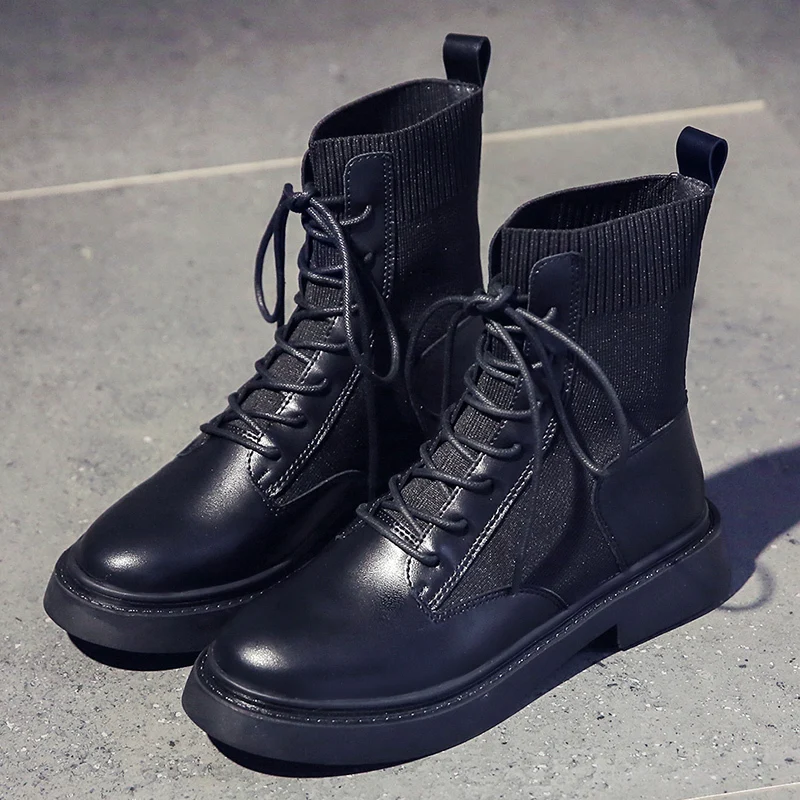 

Fashion New Women Winter Snow Boots Bottes Pour Dames Lace Up Waterproof Ankle Boots for Women Fashion Female Martin Boots