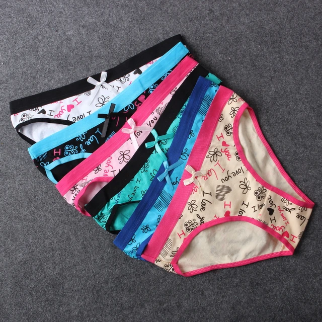 Fashion Girl Underwear Underwear Girl 12 Units / Lot Cotton