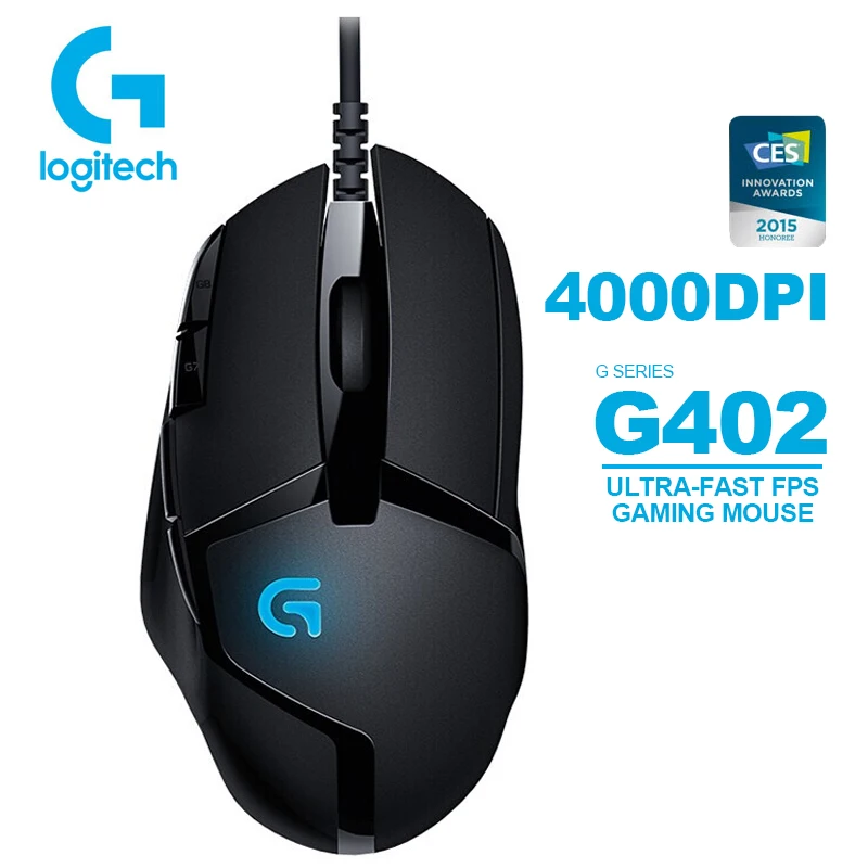 Original Logitech G402 Hyperion Fury Gaming Mouse with 4000DPI High Speed Fusion Engine 32-BIT ARM Processor for Windows 10 8 7 |