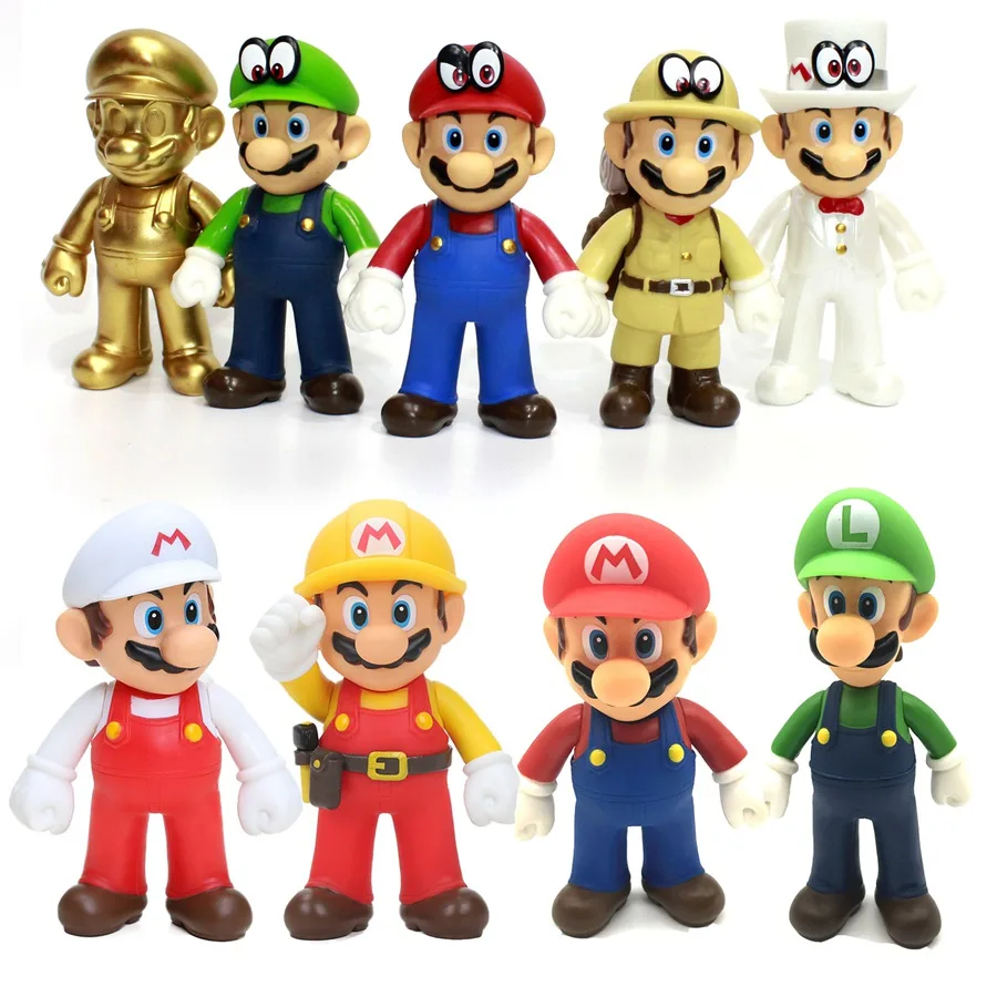 figurine super mario bros luigi mario yoshi 13 cm