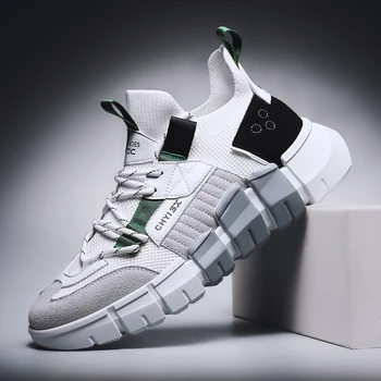 

Men Fashion Casual Shoes Lightweight Breathable Sneakers Trend Outdoor Lace-up Shoes Comfortable Breathable Walking Sneakers