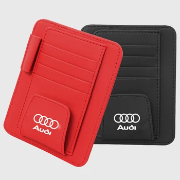

Car Sunglasses Clip Car Storage Bag Multifunctional Sun Visor Business Card Holder Storage For Audi b5 b6 b7 b8 A3 A4 A4L A5 A6
