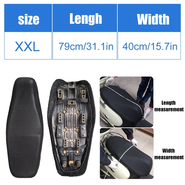 DSYCAR 1Pcs Anti-Slip 3D Mesh Fabric Seat Cover Breathable Waterproof Motorcycle Motorbike Scooter Seat Covers Cushion S-XXXXXL XXL