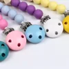 TYRY.HU 2pcs Metal Wooden Baby Pacifier Clips Holders Cute Infant Soother Clasps Pacifier Chain DIY Accessories Tools 4
