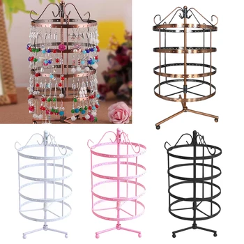 

Vintage144 Holes 4-Layer Jewelry Display Stand Holder, Rotating Earring Hanger Necklace Organizer