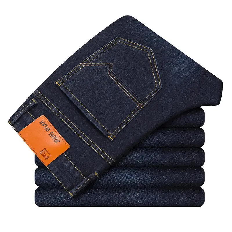 1116 Blue Black Новинка, Брендовые мужские Модные джинсы, деловые повседневные Стрейчевые узкие джинсы, классические брюки, джинсовые штаны для мужчин, черные, синие - Цвет: 1116 Blue Black