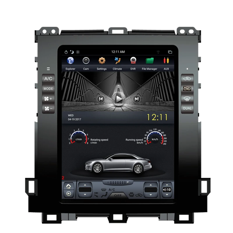 NAVITOPIA 10,4 дюймов вертикальный автомобильный сенсорный экран в стиле Tesla Android 7,1 Автомобильный gps навигация для Toyota Prado 2002-2009 Автомобильный DVD мультимедийный плеер