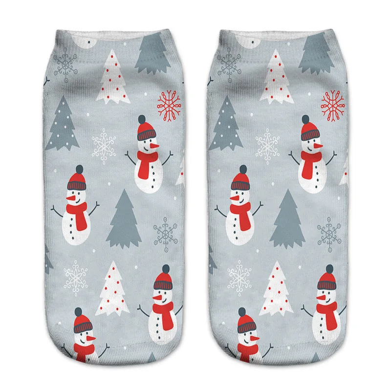 Мужские носки с Санта Клаусом; женские рождественские носки; милые короткие носки с объемным принтом; уличная одежда; Chaussette; женские носки; Mujer Meias