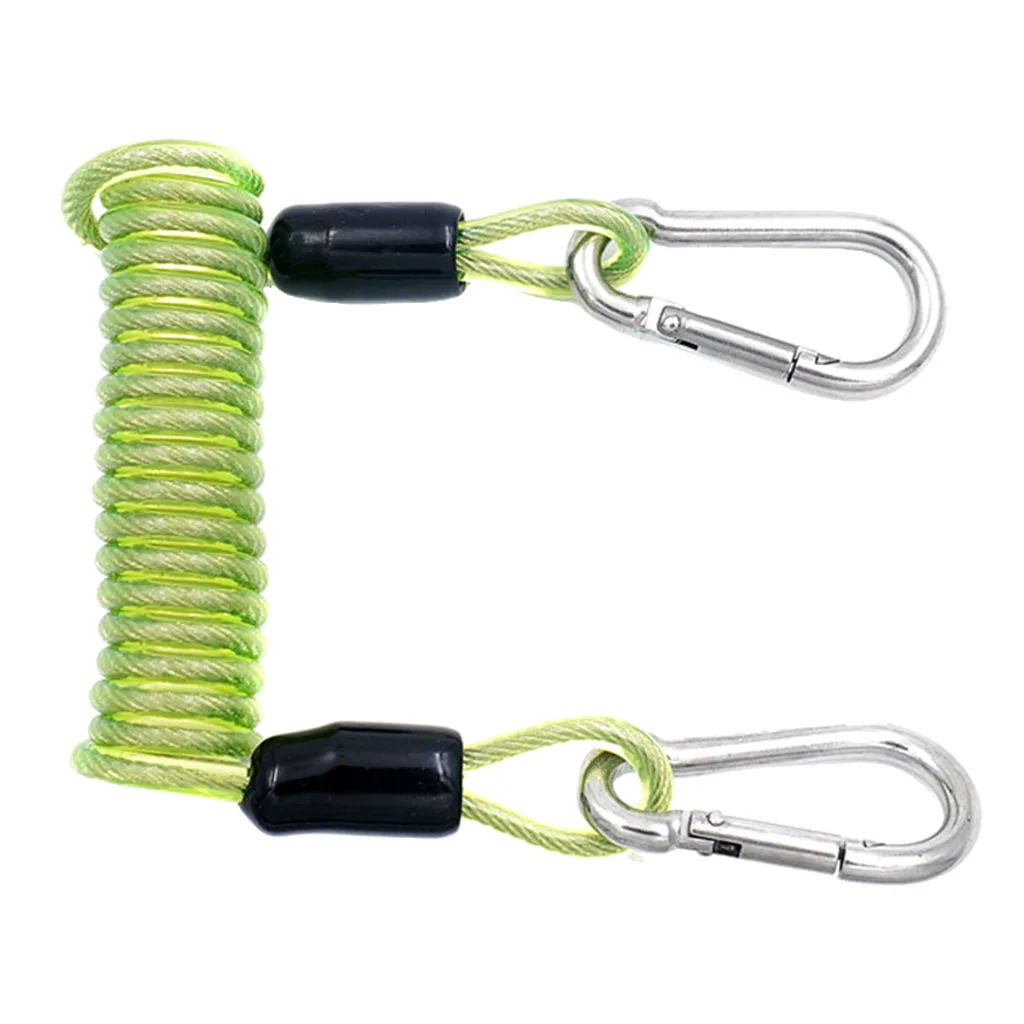 Lanyard & Snap Hook Diving Coiled Cord Flashlight Surfing Bracket Strap