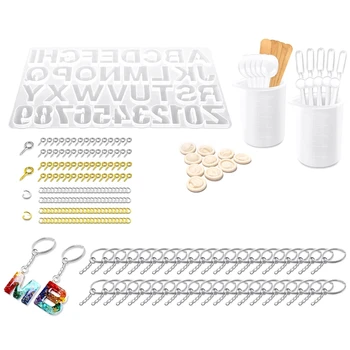 

DIY Letter Alphanumeric Silicone Mold,for Resin Crafts Resin Key Chain,Crayons,Soap,Clay Crafts,Craft Casting Mold Set