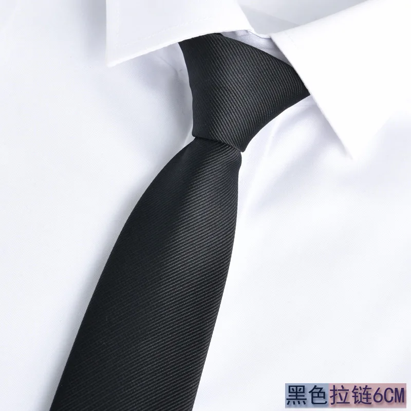 02 Zipper Necktie Polyester Men Unisex Shirt Suit Business Banquet Wedding Daily Casual Korean Narrow Solid-color Tie Gifts Trendy - Color: 02