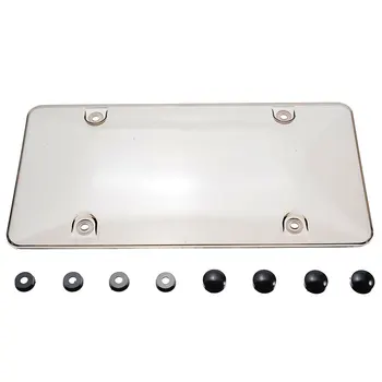 

6" x 12" License Plate Cover Shield Tinted Plastic Tag Protector Smoked Bubble Shield Tag Black