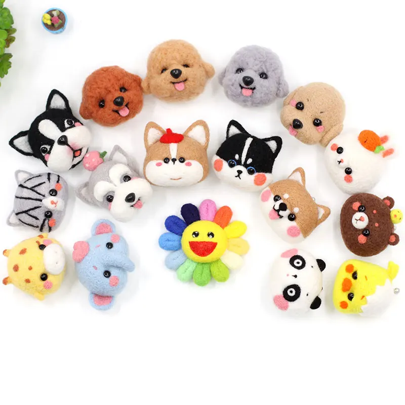 

Jiwuo Needle Wool Felt Craft DIY Non Finished Cute Animal Poked Set Handcraft Kit Doll Felting Needle Material Bag Pack