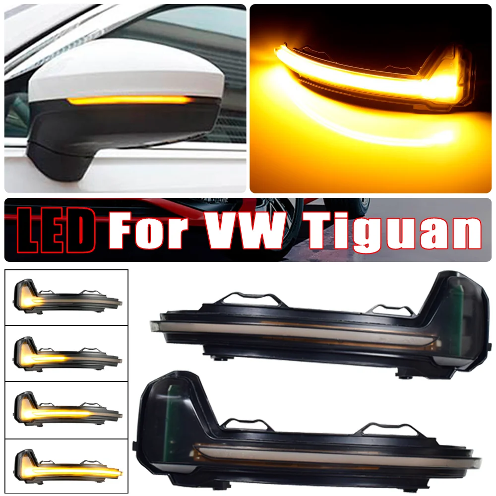 2pcs For Vw Volkswagen Tiguan Mk2 2017 Touareg Mk3 2019 Led Dynamic Turn Signal Light Side