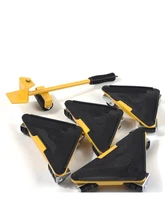 5pcs Furniture Lifter Heavy Professional Roller Move Tool Set Wheel Bar Mover Sliders Transporter Kit Trolley 