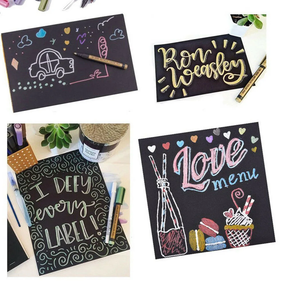 

10 Colors/set Marker Paint Pens Water-based Waterproof Non-fading Markers for Wood Metal Black Cards Rock Writing Painting @M23