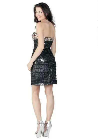 vestidos, стиль, милое вечернее платье, Кристальные стразы, Короткое мини черное коктейльное платье