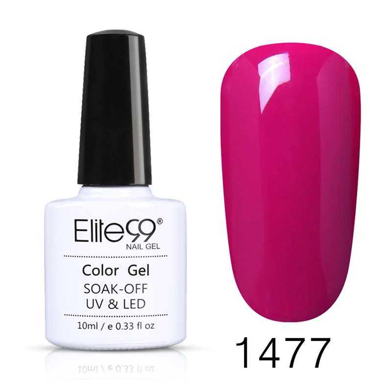 Elite99, 10 мл, УФ светодиодный Гель-лак для ногтей, чистый цвет, полуперманентный гель-основа, необходим красный, темный цвет, гель-лаки - Цвет: 1477