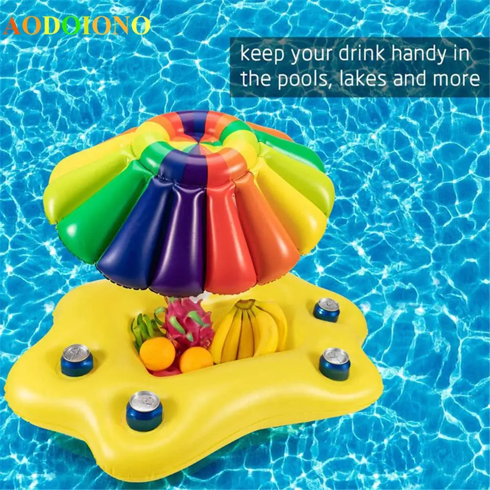 Inflatable Umbrella Drink Holder - Summer Pool Party - 2 Colors Available -  ApolloBox