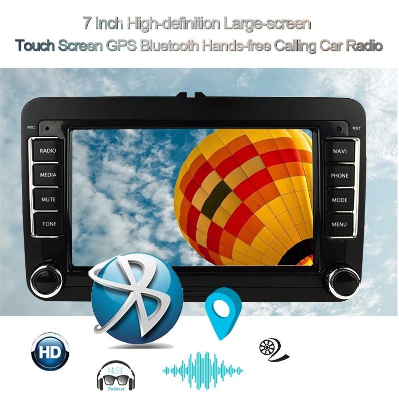 Automotivo para Apple Polegadas para Apple Automotivo com Tela de 7 Rádio Estéreo Bora Golf Polo Volkswagen Passat b6 b7 Touran Navegação Gps vw 3 com tela de 7 polegadas, para apple