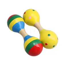 Yibuy 2 шт случайный деревянный ОРФ песочный молоток с двойной головкой среднего типа