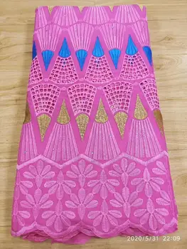 

Swiss voile lace in Switzerland Pink high quality 5 yard Swiss Dry lace fabric newest Dubai beads lace African French fabric