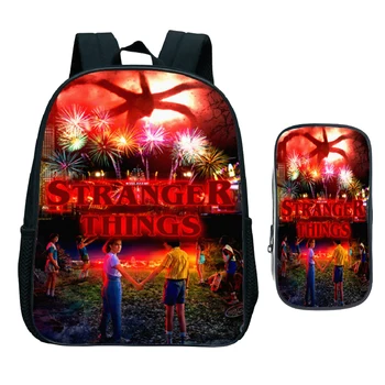 

Stranger Things Backpack 2 Pcs/Set School Bag for Teenage Boy Girl Students Laptop Backpack with Pencil Case Travel Bag