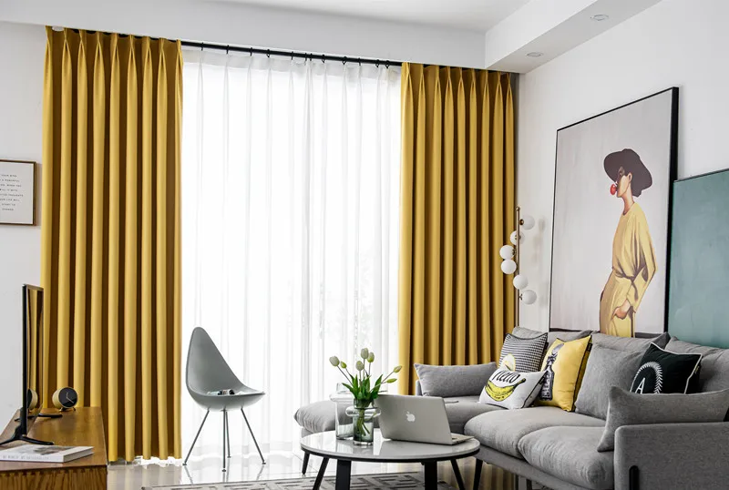 Modern Special Beige Blackout Window Curtains for Bedroom Treatment Living Room White Blinds Ready Made Drapers Shading Kitchen