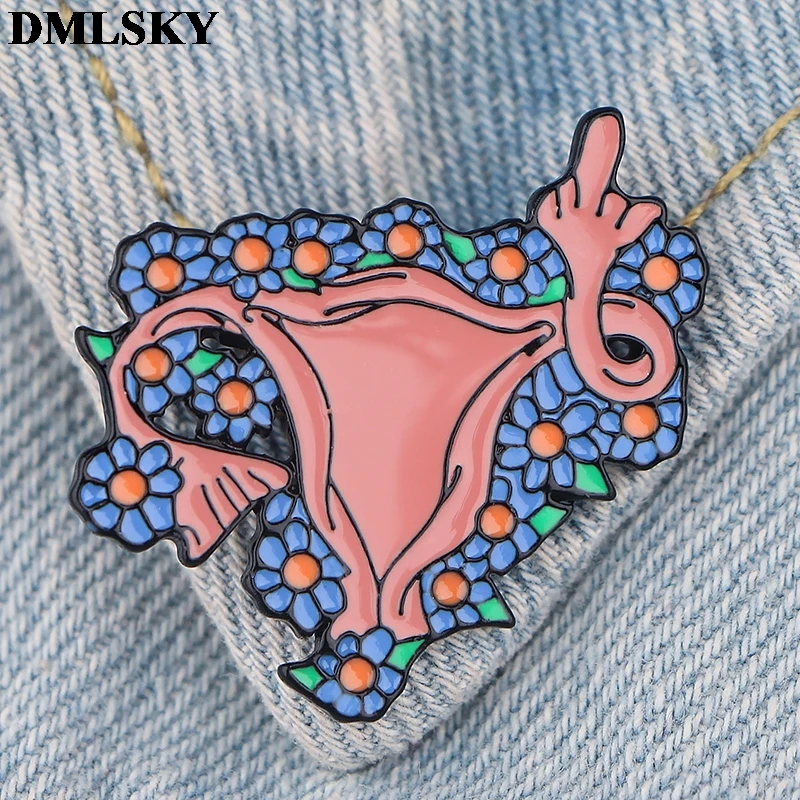 

DMLSKY Feminist Pins Enamel Brooches Metal Pins Feminist Badges Hat Pins Girl Power Lapel Pins Uterus Pin Tie Pin Gifts M4063