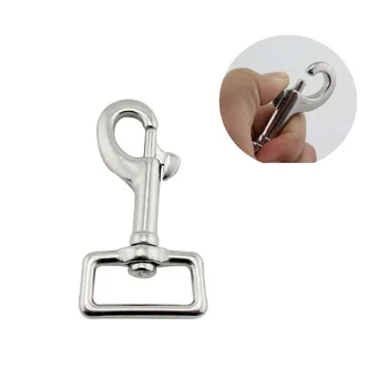 

Silver 316 Stainless Steel 60mm Clips Swivel Eye Snap Hook Dive Single Ended Swivel Eye Bolt Hook Buckle for Cord Cable Rope