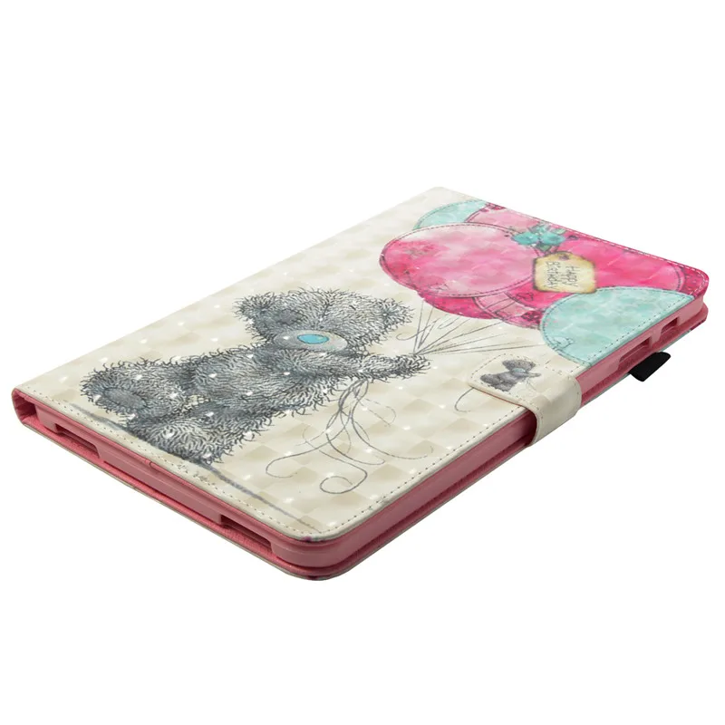 Чехол-книжка для samsung Galaxy Tab A A6 10,1 T580 T585 с бумажником и подставкой, чехол SM-T585 планшета с защитой от трещин, чехол с мультяшным медведем