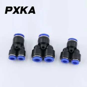 

Free shipping 2PCS Air pipe connector PW12-8 quick plug pneumatic Y-type tee 10mm6-4mm plastic reducer adapter