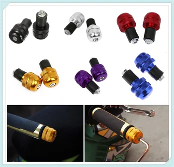 

7/8" 22mm Universal Motorcycle Handlebar handle Grips end Ends Cap Plug for SUZUKI SFV650 GLADIUS SV650 TL1000S 600 750 KATANA