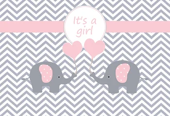 

Vinyl pink grey elephant girl baby shower Photography Backgrounds Photographic Backdrop for Photo Studio