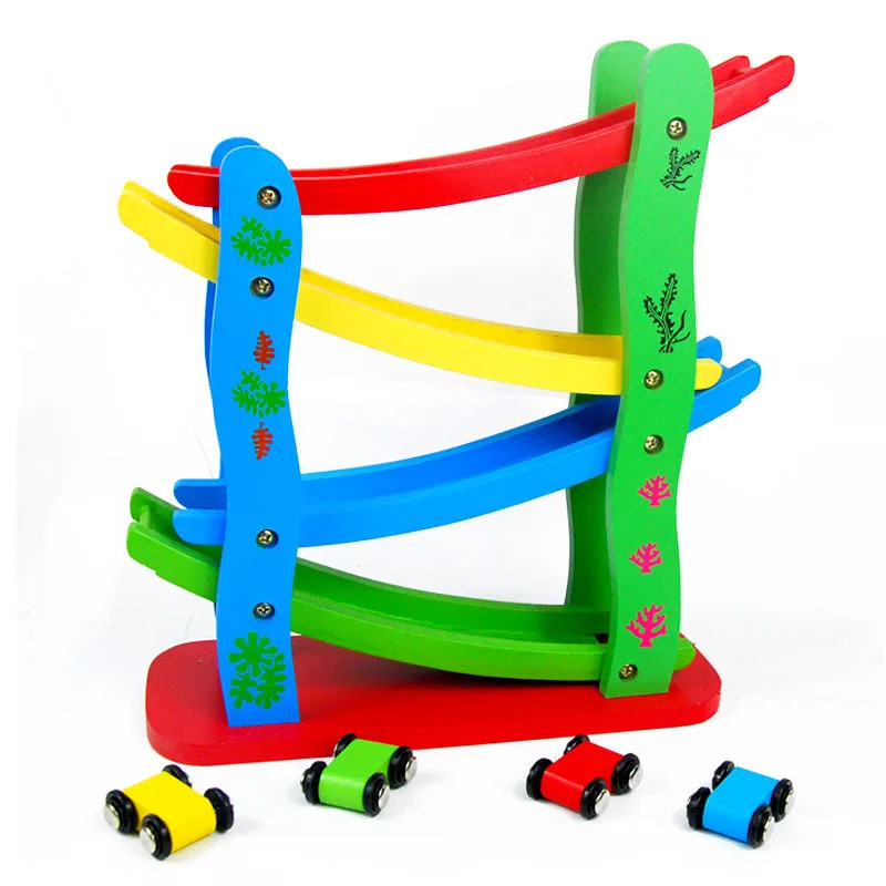 

Wooden Inertia Gliding Coaster Children'S Educational Large Size Four Layer Ladder Speed Coaster Baby Toy Boys And Girls