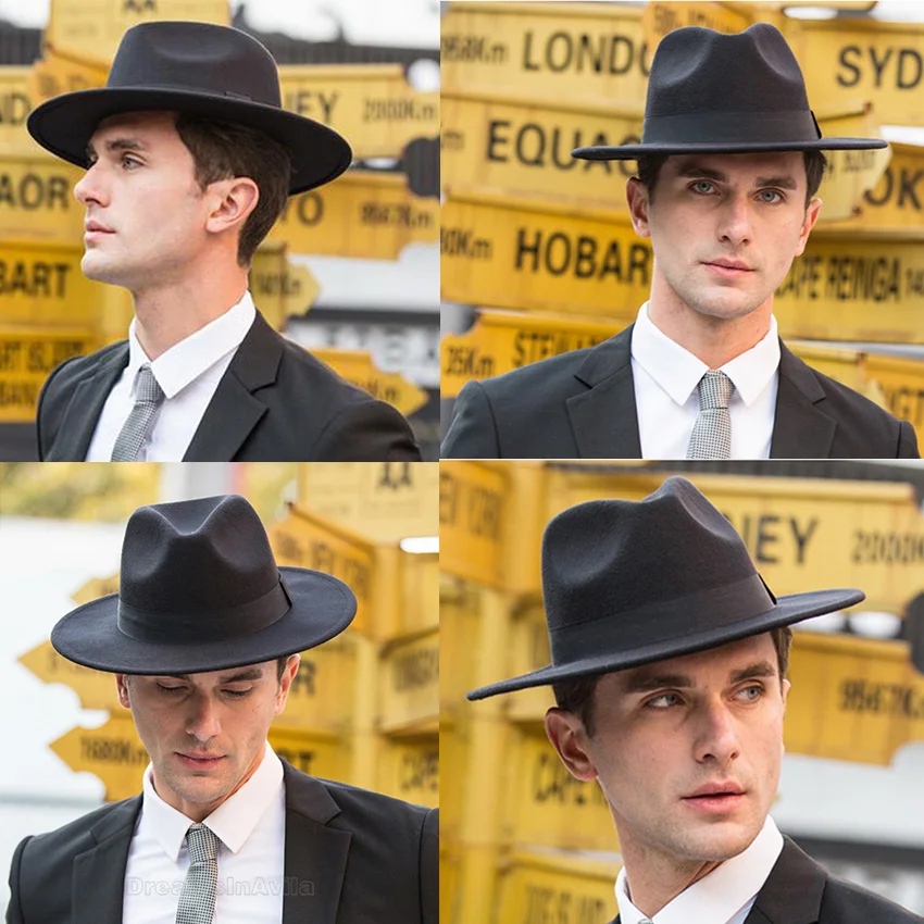 Welrog New Vintage Tesa Larga Panama Cappelli Stile Fedora E Borsalino  Autunno Elegante Degli Uomini Cappelli a Tesa Piatta Nero Fibbia Della  Cintura da Uomo di Inverno Fedora caps|Men's Fedoras| - AliExpress