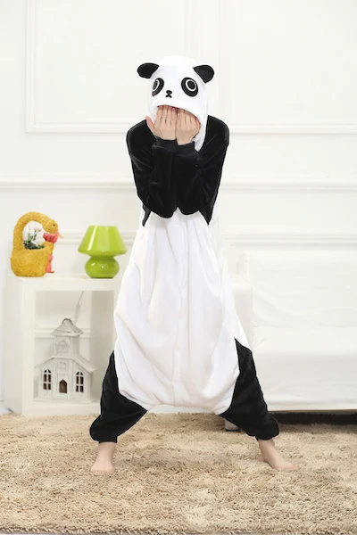 gongfu pana Кигуруми, пижама Пикачу с животными, панда, сова, Стич, пижама, кигуруми, пижамы, Зебра, топы для сна, костюм, комбинезоны, Халат - Цвет: gongfu pana