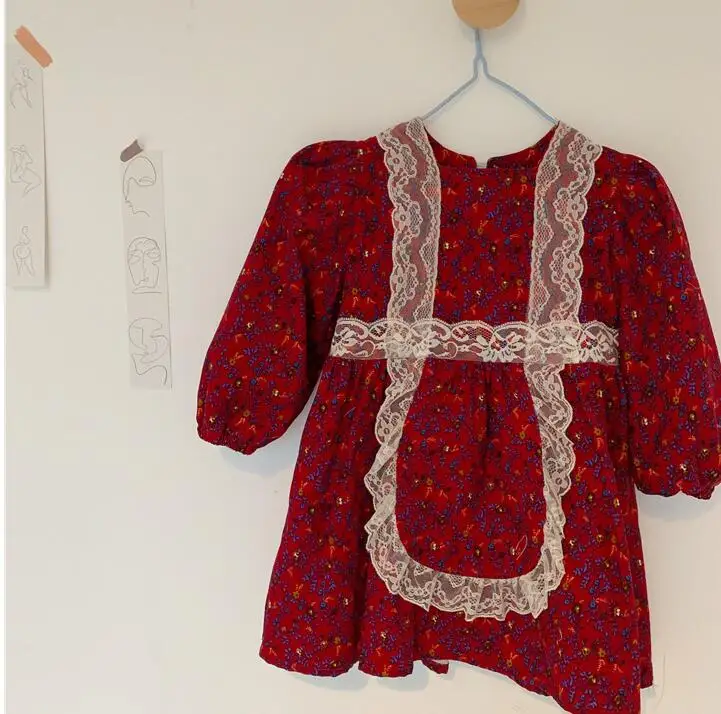 2019 Fall Children Girls Lace Dazzel Corduroy Dresses Princess Sweet Clothing 6 pcs/lot Wholesale | Детская одежда и обувь