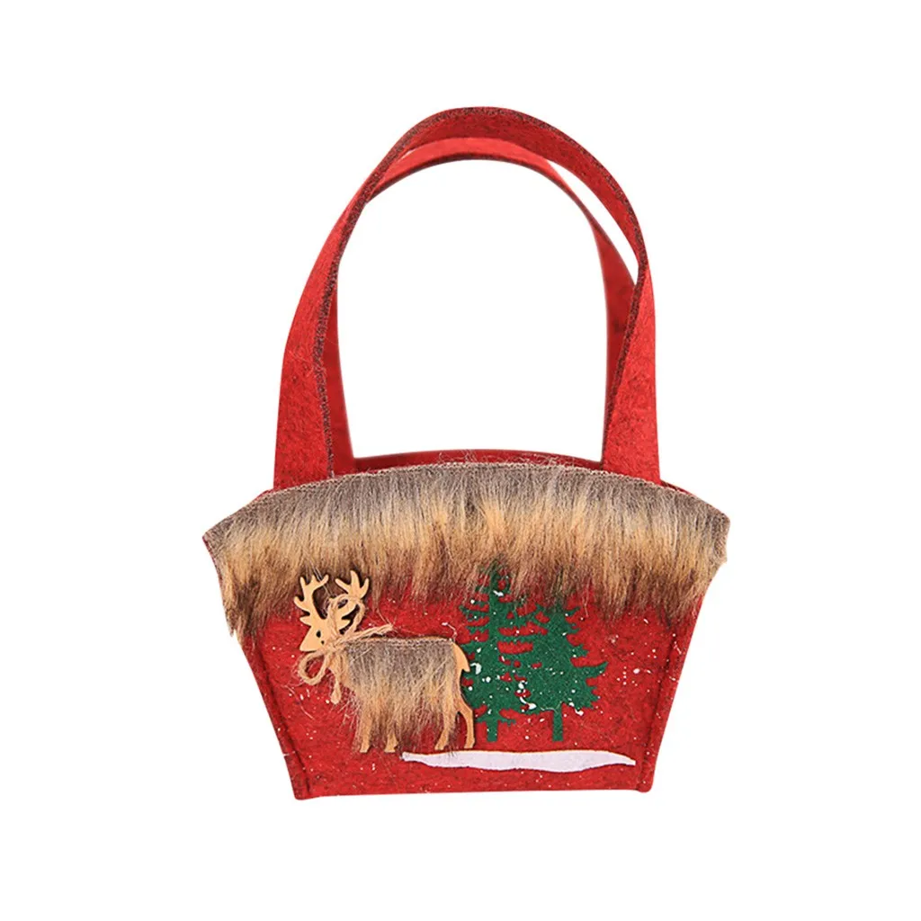 Christmas Hangbag Simple Korean Style Creative Cartoon New Christmas Gift Bag Candy Bag Christmas Decoration Package 30H