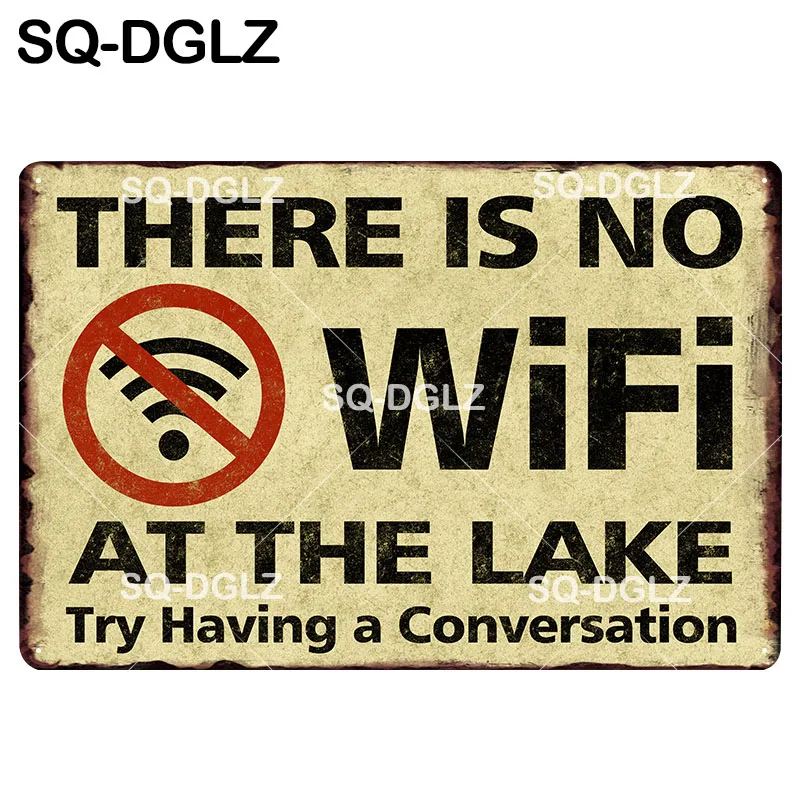 [SQ-DGLZ] без wifi табличка металлическая вывеска винтажный Бар Декор Оловянная вывеска винтажный Бар Декор металлическая доска для постера